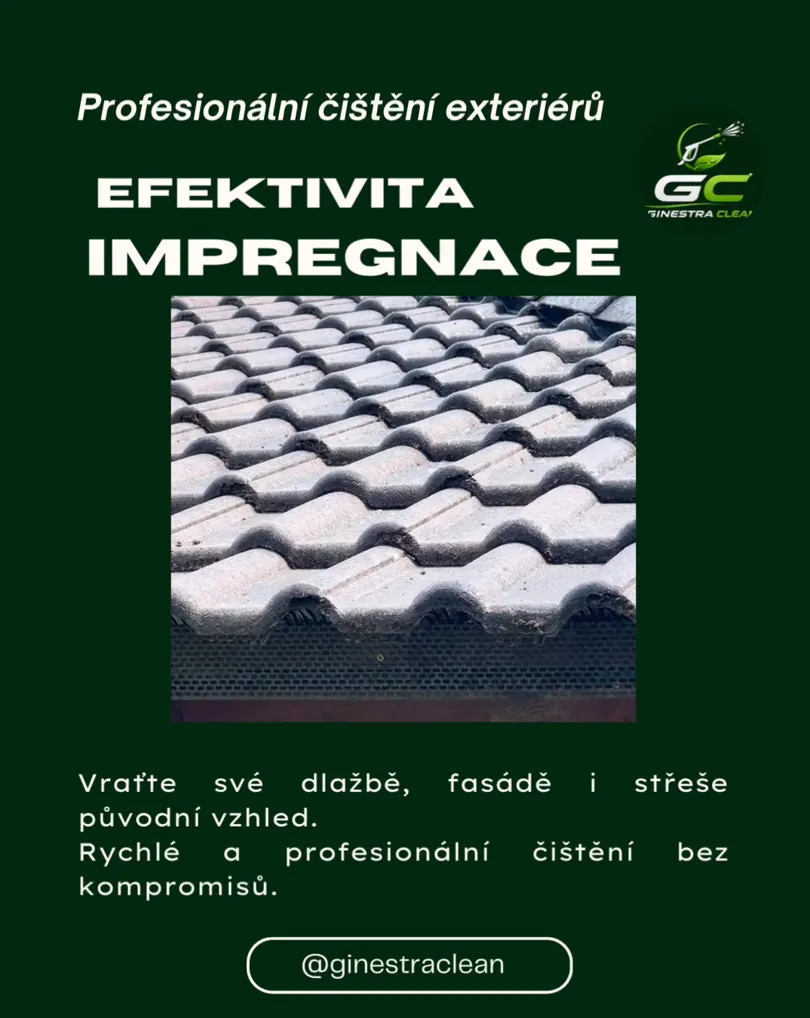 Tlakové čištění exteriéru — ukázka z průběhu prací.
